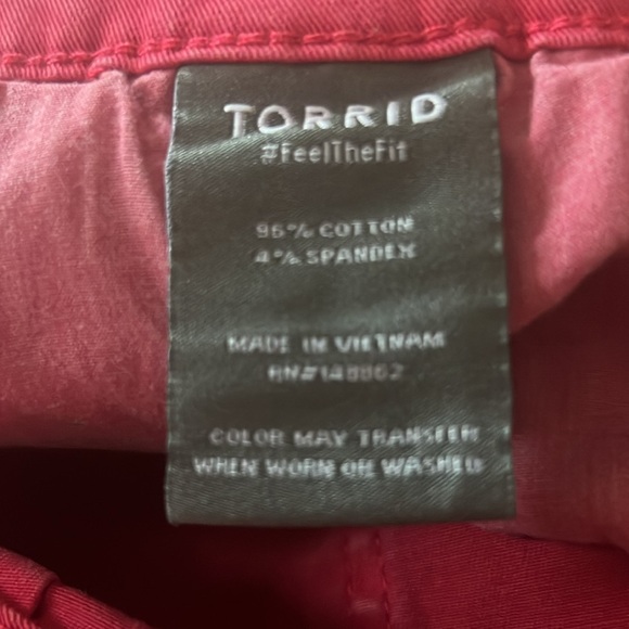 Torrid Red Cotton Shorts, 3.5” inseam, Size 20 W - Picture 5 of 5